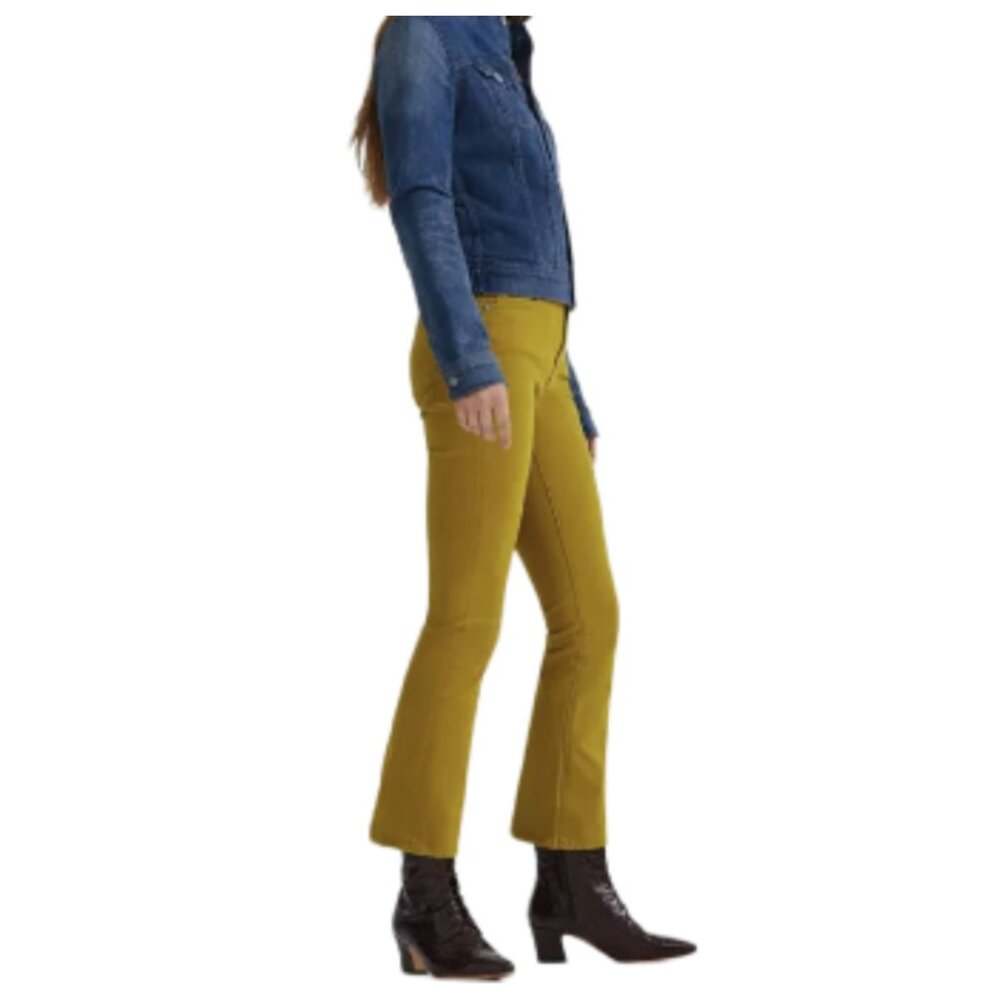 ADRIANO GOLDSCHMIED AG  Mustard JODI HIGH RISE SLIM FLARE CROP Sateen 26